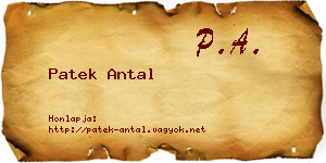 Patek Antal névjegykártya