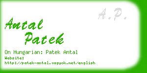 antal patek business card